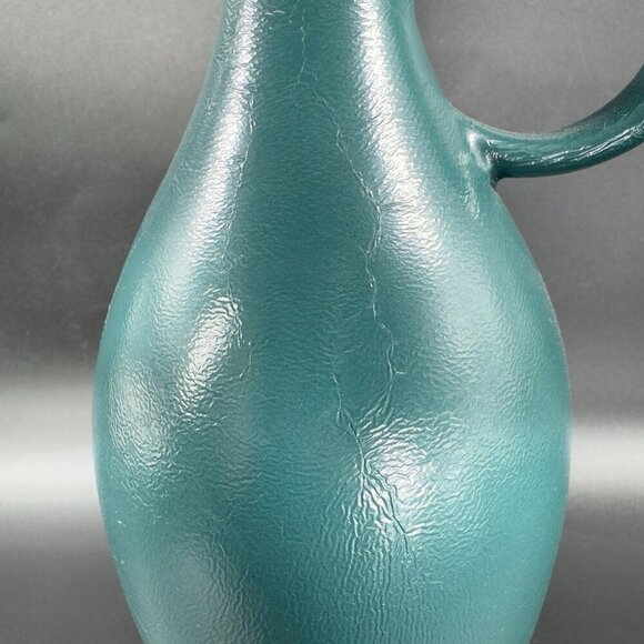Vintage Mid Century Pottery Jug Vase Bottle Painted Green Ceramic Vase Decor VTG - Picture 8 of 13